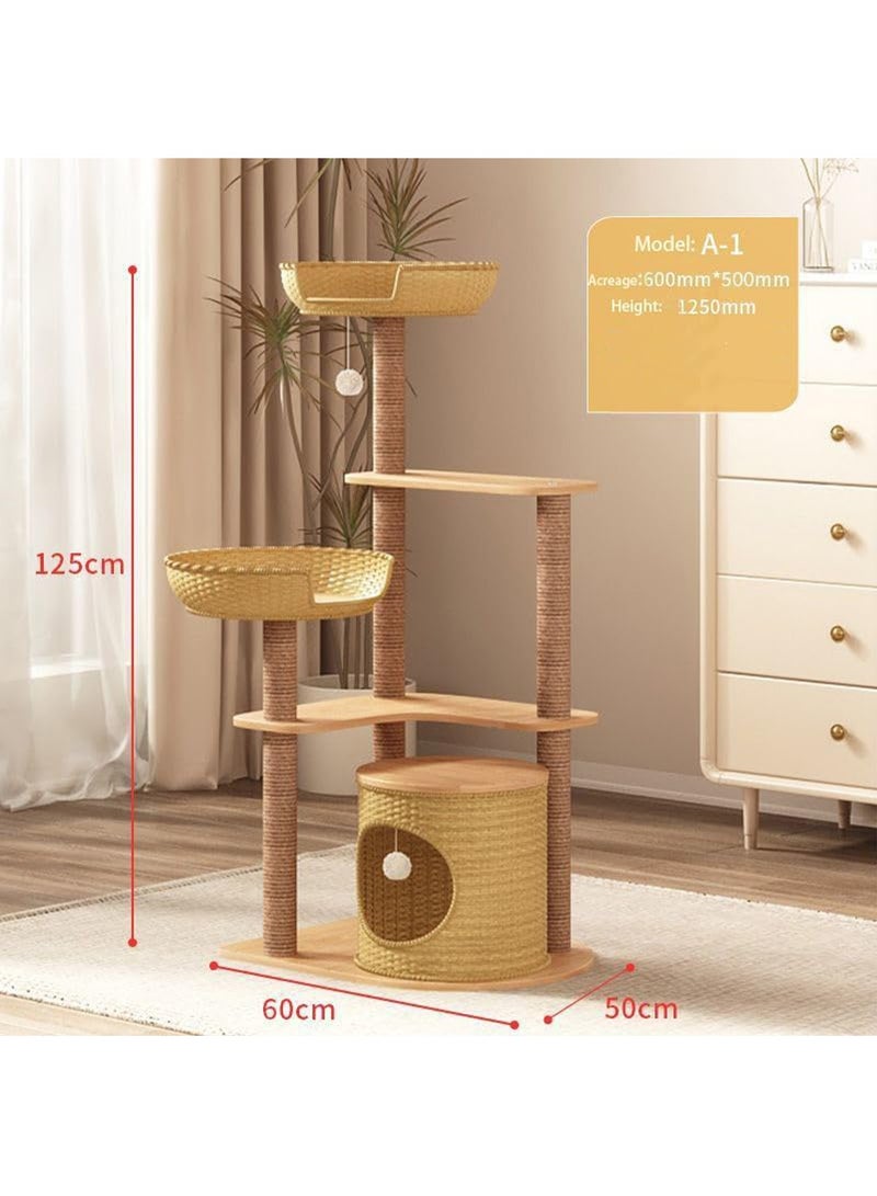 MONOGUE Cat Tree with Sisal Scratching Posts Cat Play House Large Multi Level and Rest Place Tower for Cats - Image 2
