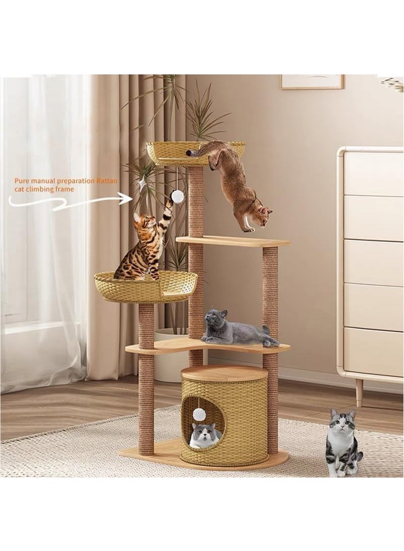 MONOGUE Cat Tree with Sisal Scratching Posts Cat Play House Large Multi Level and Rest Place Tower for Cats - Image 4