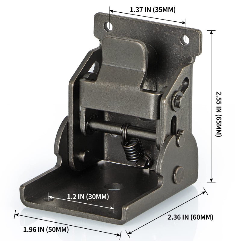 MDLUU Folding Brackets Heavy Duty, 90 Degree Self-Lock Hinges for Table Leg, Wall Shelf, 330lbs Per, Pack of 4(Gunblack) - Image 2