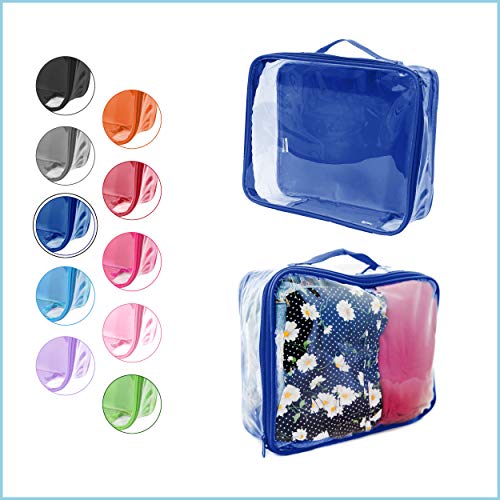 EzPacking Medium Clear Travel Packing Cube/See-Through Clothes Organizer for Carry on & Checked Suitcase, RV or Camping/Transparent Storage Cell/Doll Storage/Game Day Stadium Approved (Black) - Image 2