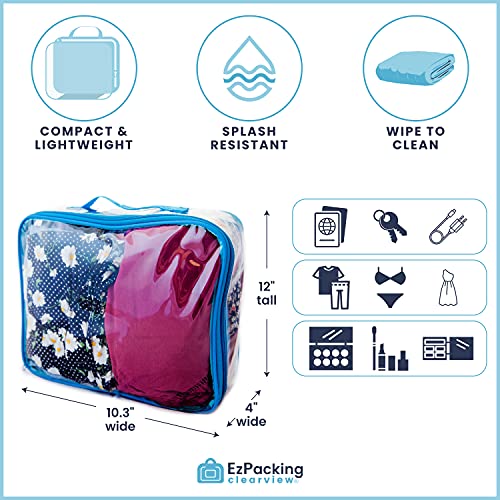 EzPacking Medium Clear Travel Packing Cube/See-Through Clothes Organizer for Carry on & Checked Suitcase, RV or Camping/Transparent Storage Cell/Doll Storage/Game Day Stadium Approved (Black) - Image 4