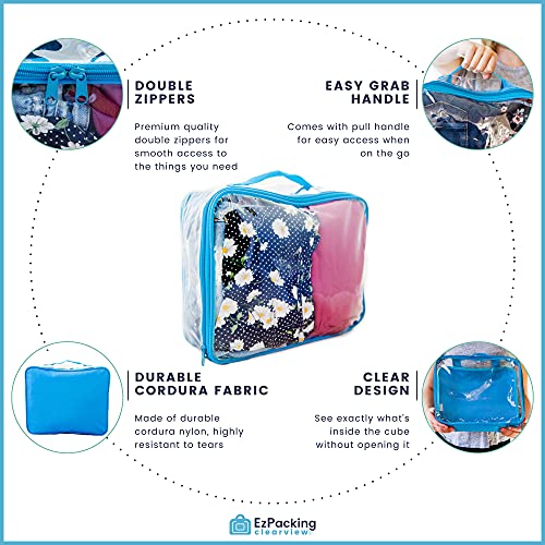 EzPacking Medium Clear Travel Packing Cube/See-Through Clothes Organizer for Carry on & Checked Suitcase, RV or Camping/Transparent Storage Cell/Doll Storage/Game Day Stadium Approved (Black) - Image 3