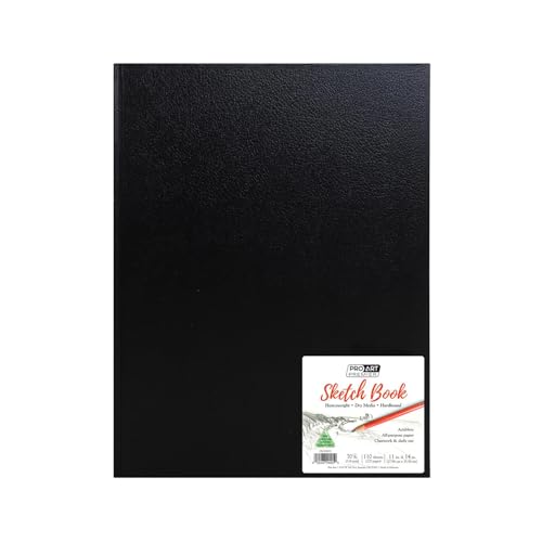 Pro Art Pro-Art Pro Art Hard Bound Sketch Book, 11 by 14-Inch, Black (110 Pages) - Image 1