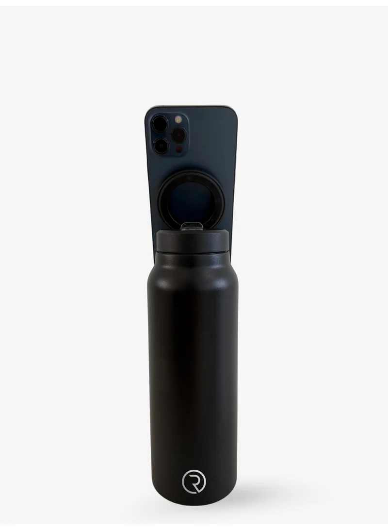 Sports Origin MagSafe Insulated 32oz/950 ml Pro Water Bottle with Phone Holder, 360° Rotate, Hot 6H Cold 12H – Black