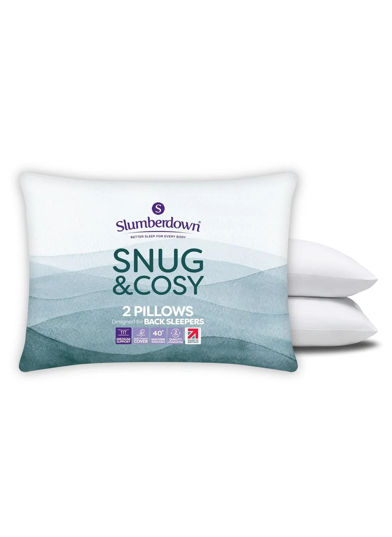 Matalan Slumberdown Snug & Cosy Pillow Pair White