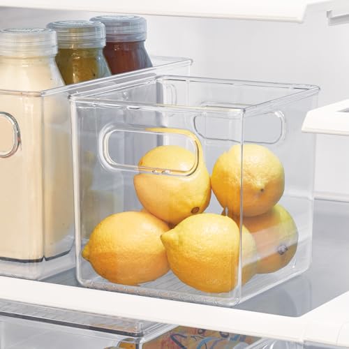InterDesign iDesign Recycled Plastic Pantry and Kitchen Storage, Freezer and Fridge Organizer Bin with Easy Grip Handles – 6” x 6” x 6”, Clear - Image 3