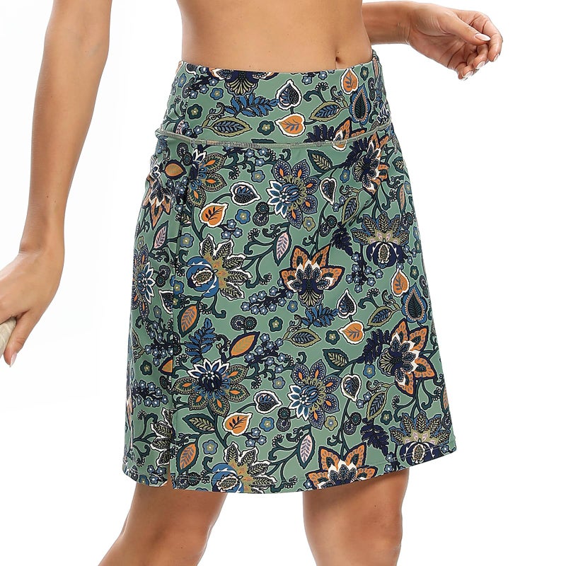 M MOTEEPI Skorts for Woman Golf Skirt Casual Knee Length Skirts with Pockets Workout Athletic Gypsophila L - Image 1