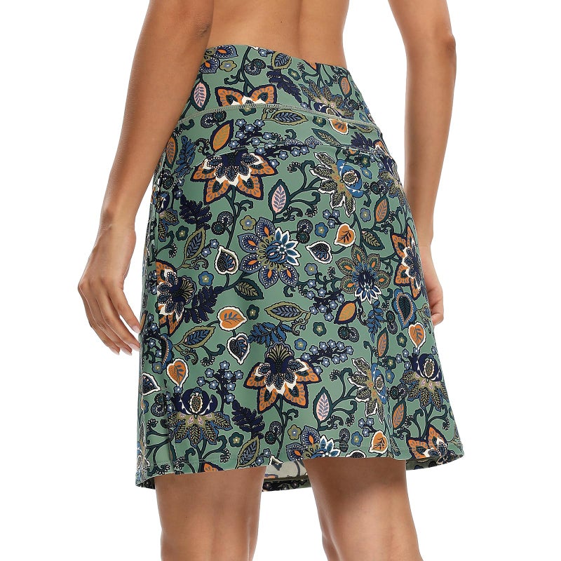 M MOTEEPI Skorts for Woman Golf Skirt Casual Knee Length Skirts with Pockets Workout Athletic Gypsophila L - Image 2
