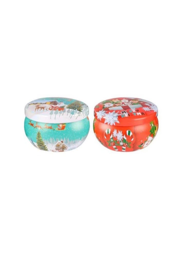 2 Scented Christmas Candles, Christmas Gifts, 2.5 oz, Christmas Candles, Soy Wax Candles, Scented Christmas Set, Scented Candles Small Gifts for Women, Men, Friends (Multi-Shaped and Colorful)