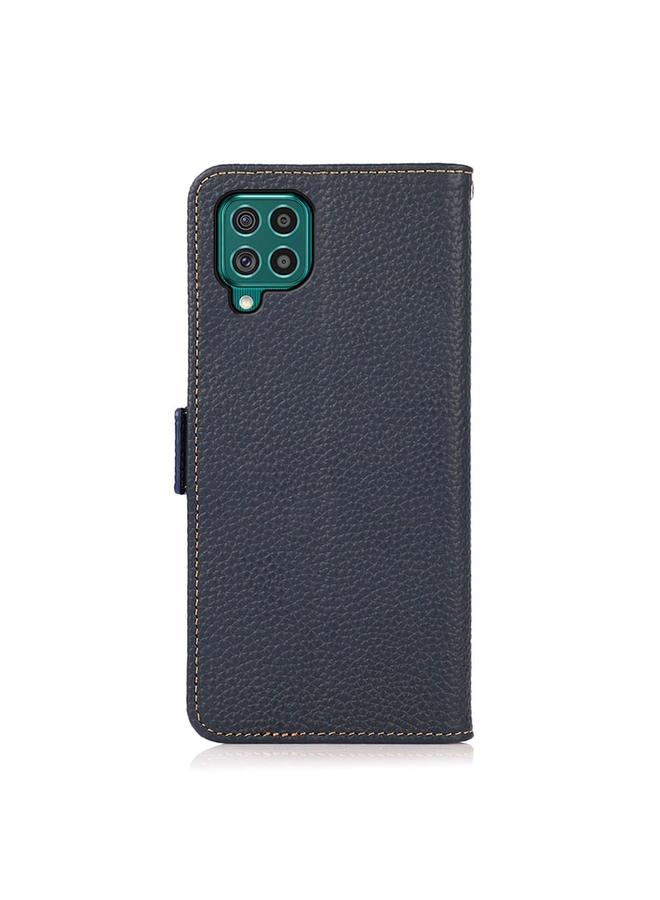 اس-توب جراب لهاتف Samsung Galaxy F62 / M62 KHAZNEH جراب هاتف RFID من الجلد الطبيعي من الليتشي بمغناطيس جانبي - Image 3