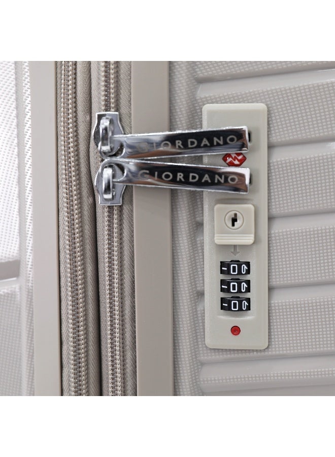 جيوردانو حقيبة سفر متينة من البولي بروبلين صلبة بعجلات  قطع بيج - Image 4