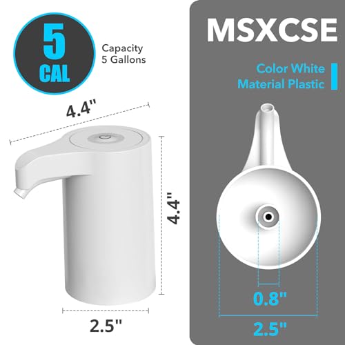Msxcse Electric Water Bottle Pump, Water Bottle Dispenser,USB Charging Drinking Water Dispenser, Universal Water Pump for 5 Gallon Water Jugs Bottles, Portable Water Dispenser for Home Camping - Image 2