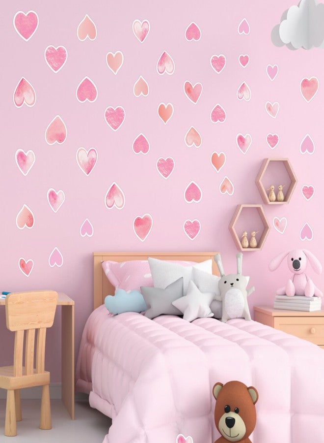 Robmoda 42 pcs Pink Heart Shape Wall Stickers for Girls Bedroom，Glow in The Dark Kids Room Decor, Baby Nursery Ceiling Decals Wallpaper Vinyl Murals - Image 4