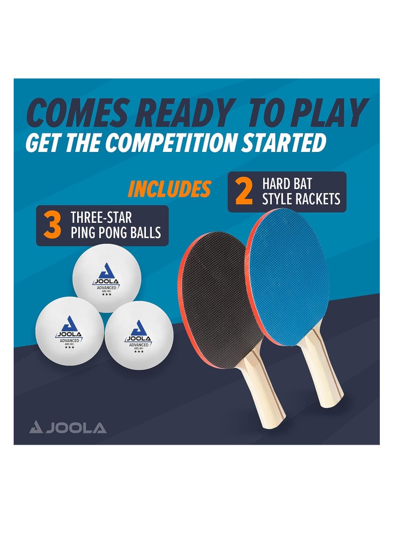 Retractable Ping Pong Net For Any Table Portable Table Tennis Net And Post Set Stretches 5.75’ & Clamps To Any Table Up To 2” Racket And Ball Set Games For Family