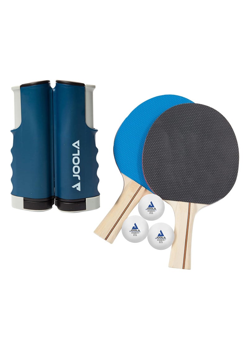 Retractable Ping Pong Net For Any Table Portable Table Tennis Net And Post Set Stretches 5.75’ & Clamps To Any Table Up To 2” Racket And Ball Set Games For Family
