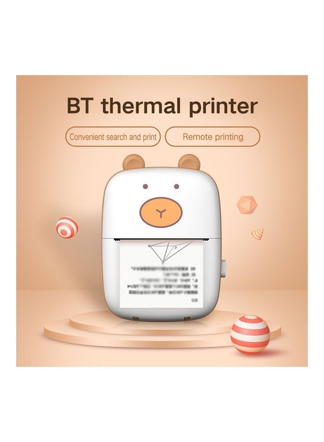 NIBEMINENT Portable USB Pocket Thermal Photo Printer White/Brown  - Image 3