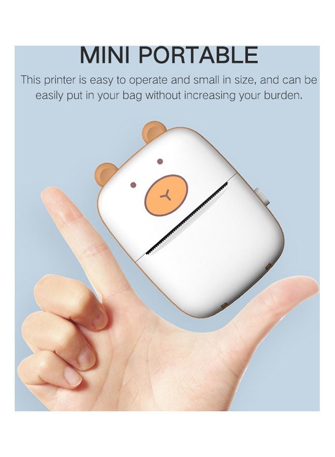NIBEMINENT Portable USB Pocket Thermal Photo Printer White/Brown  - Image 2