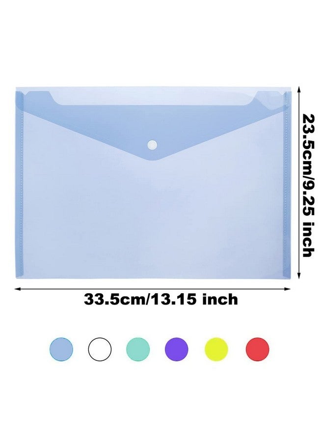 Muka 20 Pcs Plastic Waterproof Envelope File Folders, Document Bag With Snap Button, A4/Letter Size For Office-Purple  - Image 2