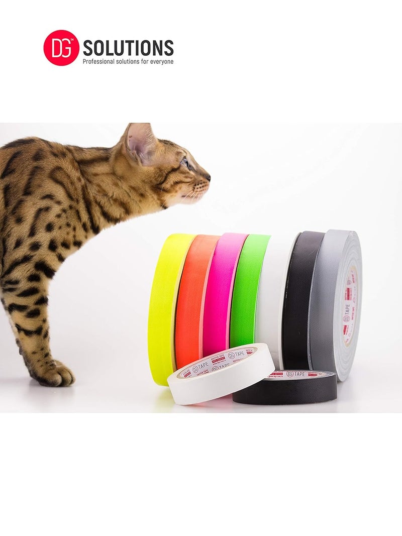 DGTAPE 1 inch x 55 ya Pink Fluorescent Gaffer Tape. UV + Pink NEON (UMF25/50/P 1in x 55yard) - Image 3