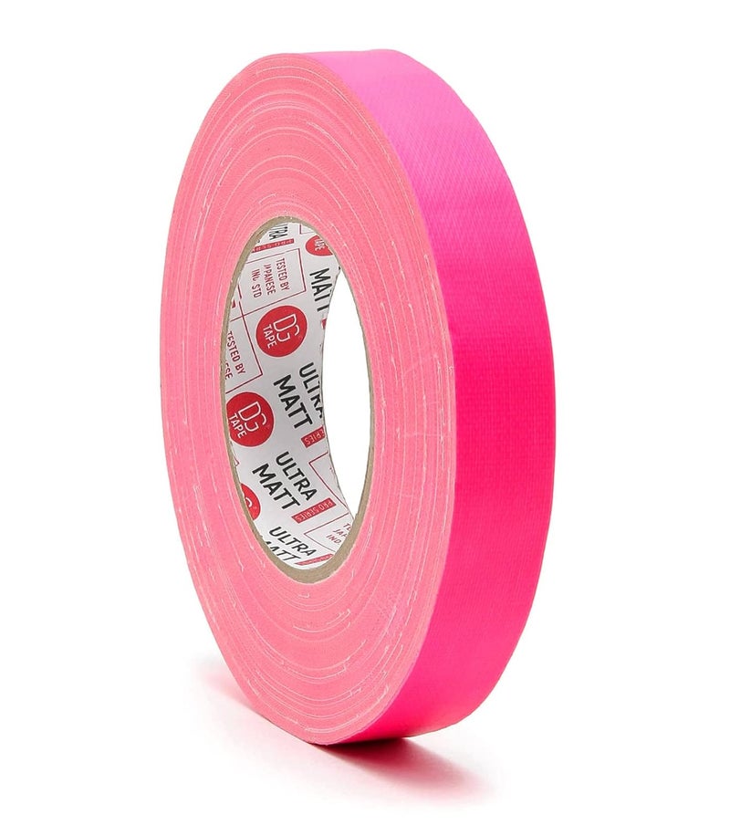 DGTAPE 1 inch x 55 ya Pink Fluorescent Gaffer Tape. UV + Pink NEON (UMF25/50/P 1in x 55yard) - Image 1