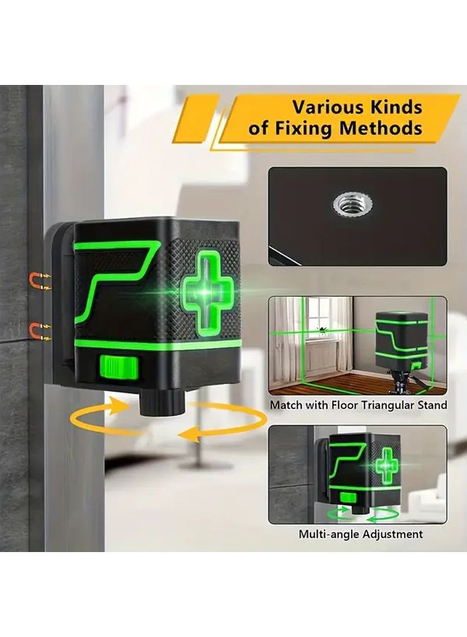 Mini Portable 2 Line Green Laser Level Set 2 High Power Auto Line Marking Tool - Image 3
