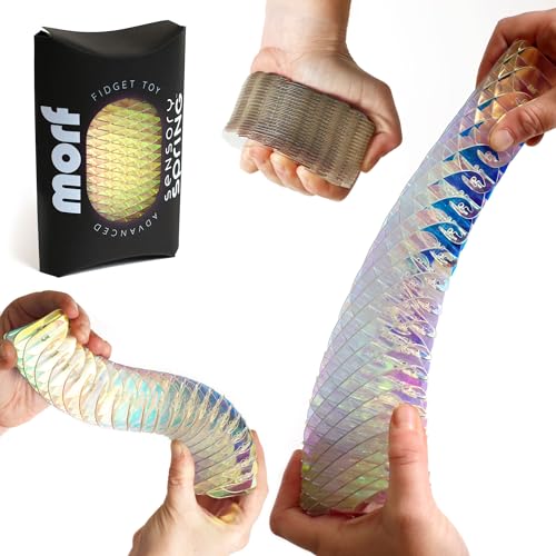 Morf Fidget Sensory Spring Unicorn 3D Slug Spring Toy for Kids Teens and Adults Stretchy Quiet Stress and Anxiety Relief Focus for Play School Work Gifts Great for Classroom Office - Image 1