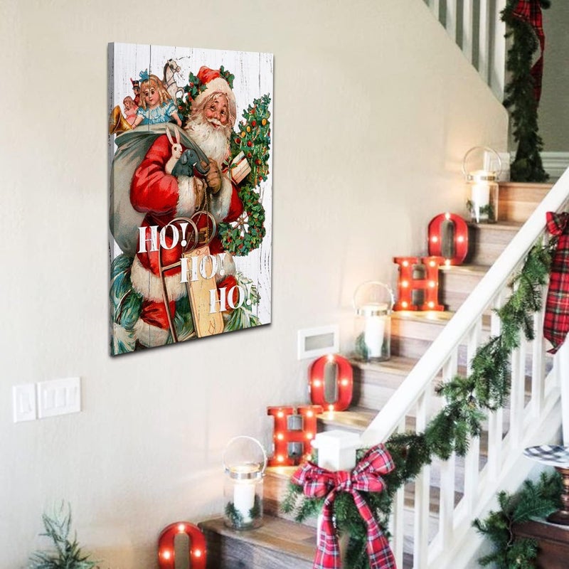 YOOOAHU Vintage Santa Claus Canvas Wall Art - Image 3