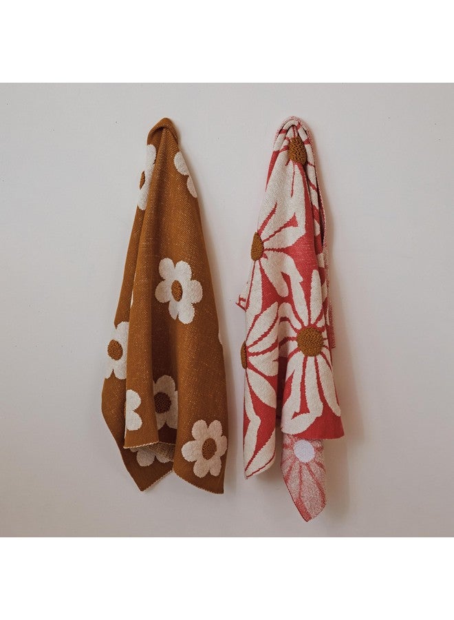 Creative Co-Op Beautiful Cotton Knit Baby Blanket with Flower Prints, Multicolor - Image 4