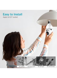 SANMUGEED 1080P Light Bulb Security Camera, E27 Wireless WiFi, 360° Rotation with Motion Detection, Night Vision & Two - Way Audio for Indoor/Outdoor Home & Business Surveillance  - Image 2