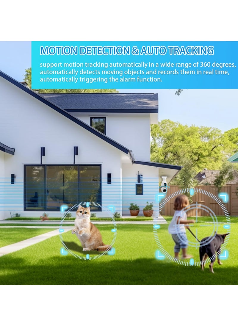 SANMUGEED - 1080P Light Bulb Security Camera, E27 Wireless WiFi, 360° Rotation with Motion Detection, Night Vision & Two - Way Audio for Indoor/Outdoor Home & Business Surveillance - Image 1