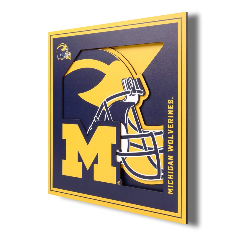 YouTheFan NCAA Michigan Wolverines 3D Logo Series Wall Art  12x12 Team Colors