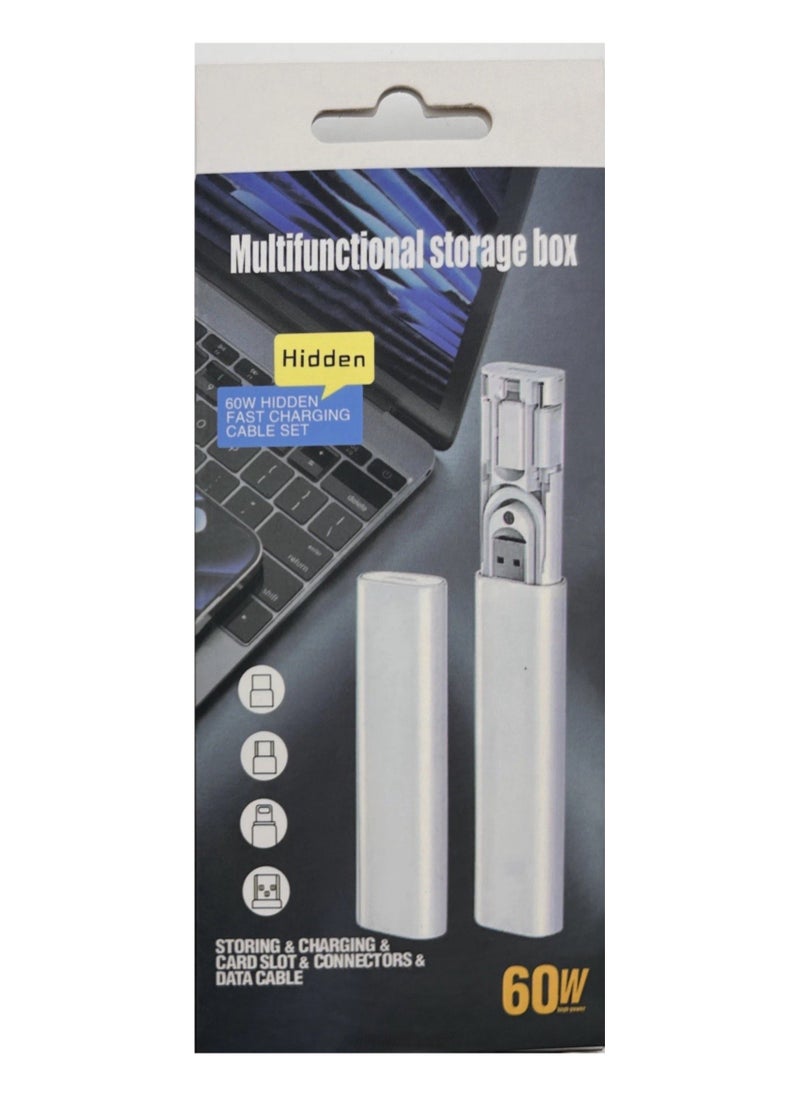Generic A box and box for storing SIM cards and storage cards for travel, with an iPhone and Android cable and adapter  - Image 1