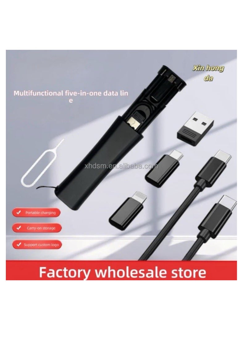 Generic A box and box for storing SIM cards and storage cards for travel, with an iPhone and Android cable and adapter  - Image 2