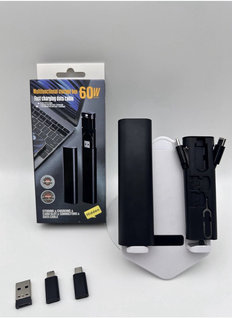 Generic A box and box for storing SIM cards and storage cards for travel, with an iPhone and Android cable and adapter  - Image 5