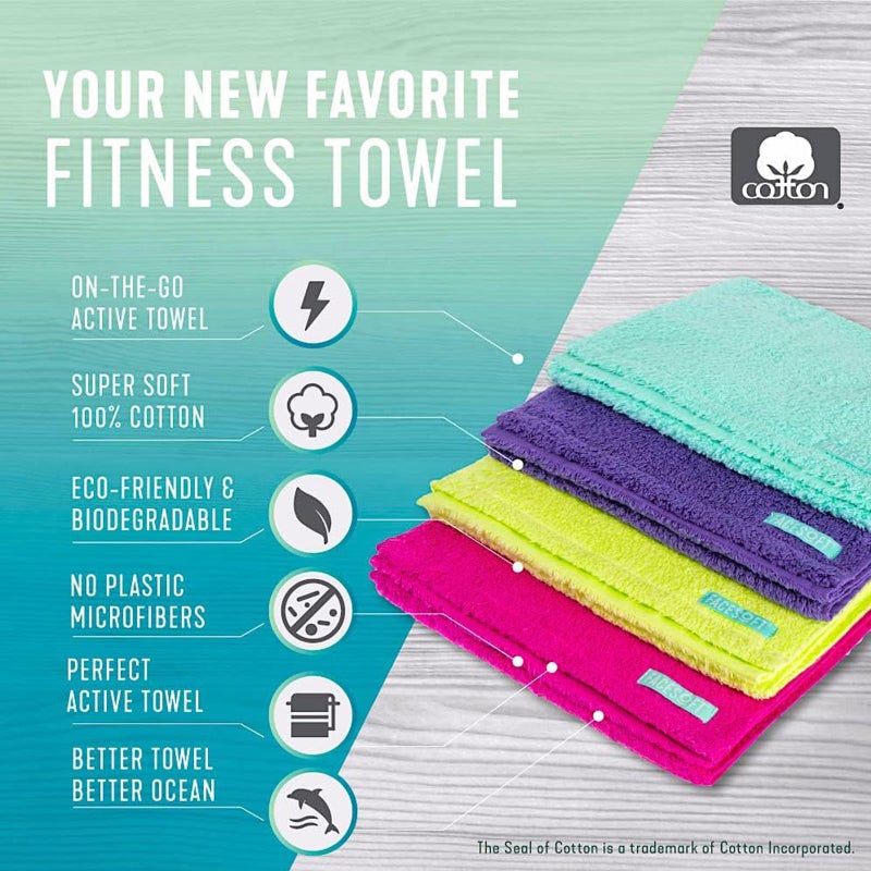 FACESOFT Eco Friendly Mini Gym Towels Accessories for Working Out - Sweat Towels for Gym, Fitness, Sports - Soft & Absorbent Cotton - No Synthetic Microfibers or Plastics - 3 Piece Exercise Towel Set - Image 2