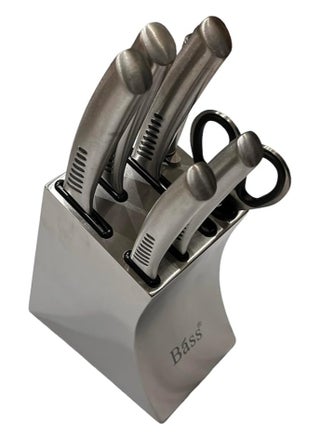 7 Piece Chef Knife Set, Stainless Steel Kitchen Knife Set, Ultra Sharp Cutlery with Holder, Scissors and Sharpener - pzsku/Z3BD23C944EA76914CAD3Z/45/_/1738197357/30562ad4-b4f9-480d-bdd8-240523998eef