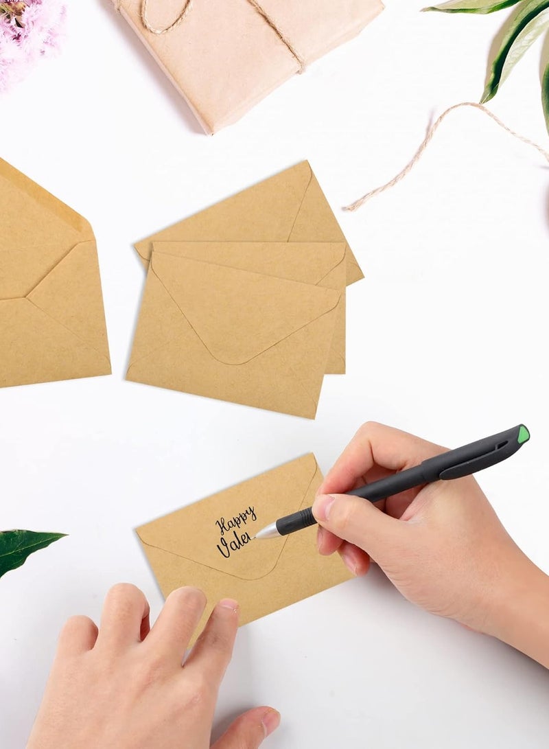 Generic 100 Pack Gift Card Envelopes, 15.2×10.4cm Mini Envelopes, Brown Kraft Business Card Envelopes, Small Envelopes for Holidays, Weddings, Baby Showers, Birthdays Banquets  - Image 5