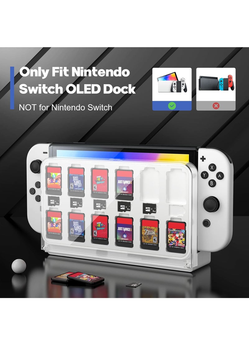 SYOSI - SYOSI Game Card Case Base Compatible for Nintendo Switch OLED, Clear Game Card Storage Case Mount for Nintendo Switch OLED With 12 Game Card Slots and 6 Micro SD Card Slots - Image 1