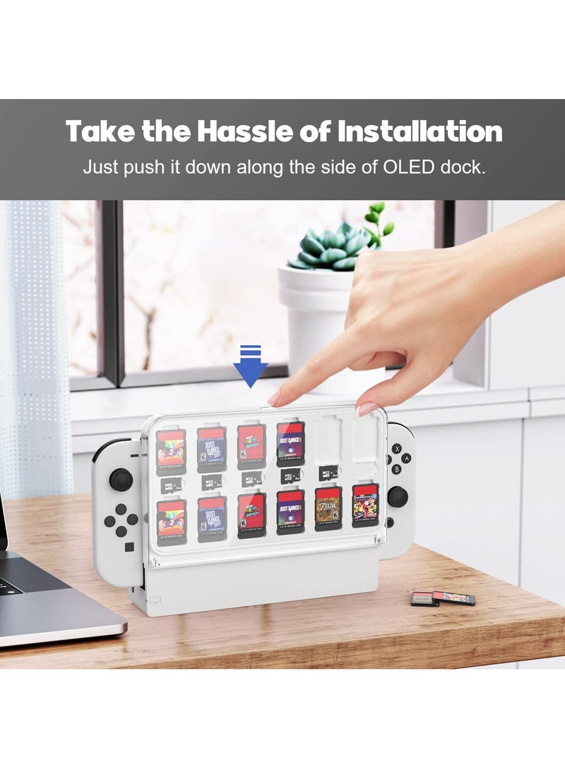 SYOSI - SYOSI Game Card Case Base Compatible for Nintendo Switch OLED, Clear Game Card Storage Case Mount for Nintendo Switch OLED With 12 Game Card Slots and 6 Micro SD Card Slots - Image 1