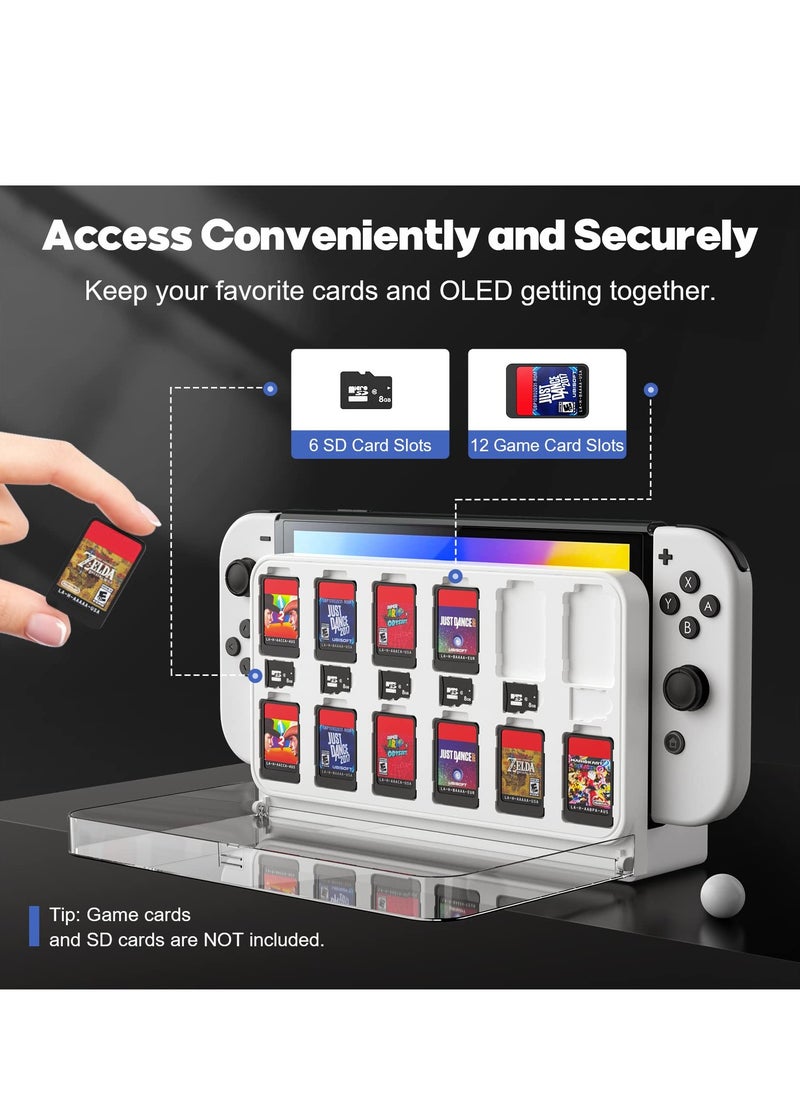 SYOSI - SYOSI Game Card Case Base Compatible for Nintendo Switch OLED, Clear Game Card Storage Case Mount for Nintendo Switch OLED With 12 Game Card Slots and 6 Micro SD Card Slots - Image 1