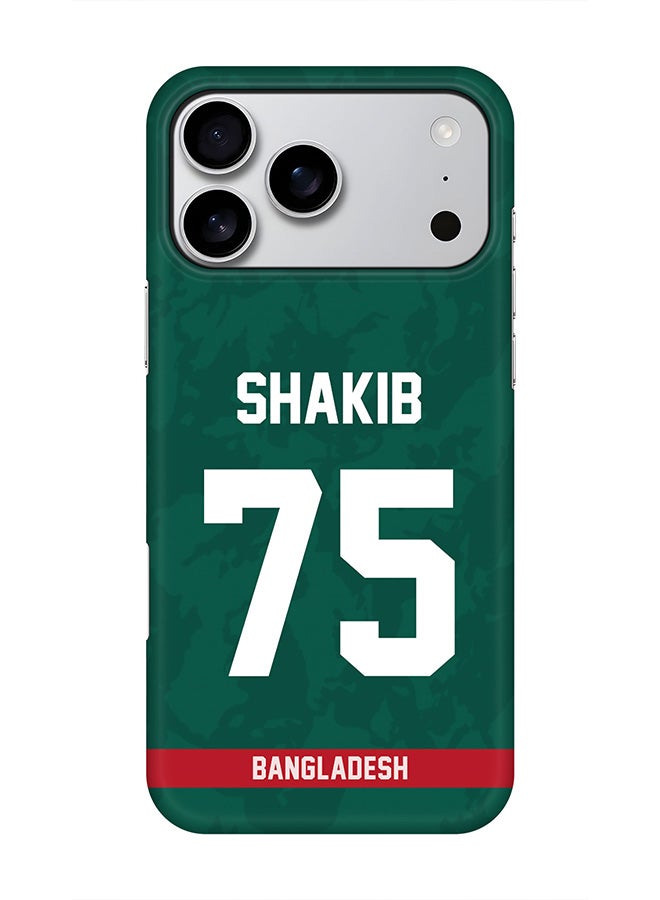 Stylizedd For iPhone 17 Pro Max,Case, [Compatible with MagSafe] Magnetic cover Slim fit Protection Matte, - Bangladesh Shakib Al Hasan, Jersey No 75
