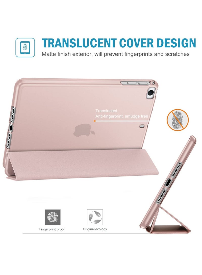 Procases Case For Ipad Mini Slim Soft Tpu Translucent Back Trifold Stand Folio Smart Cover Pink - Image 4