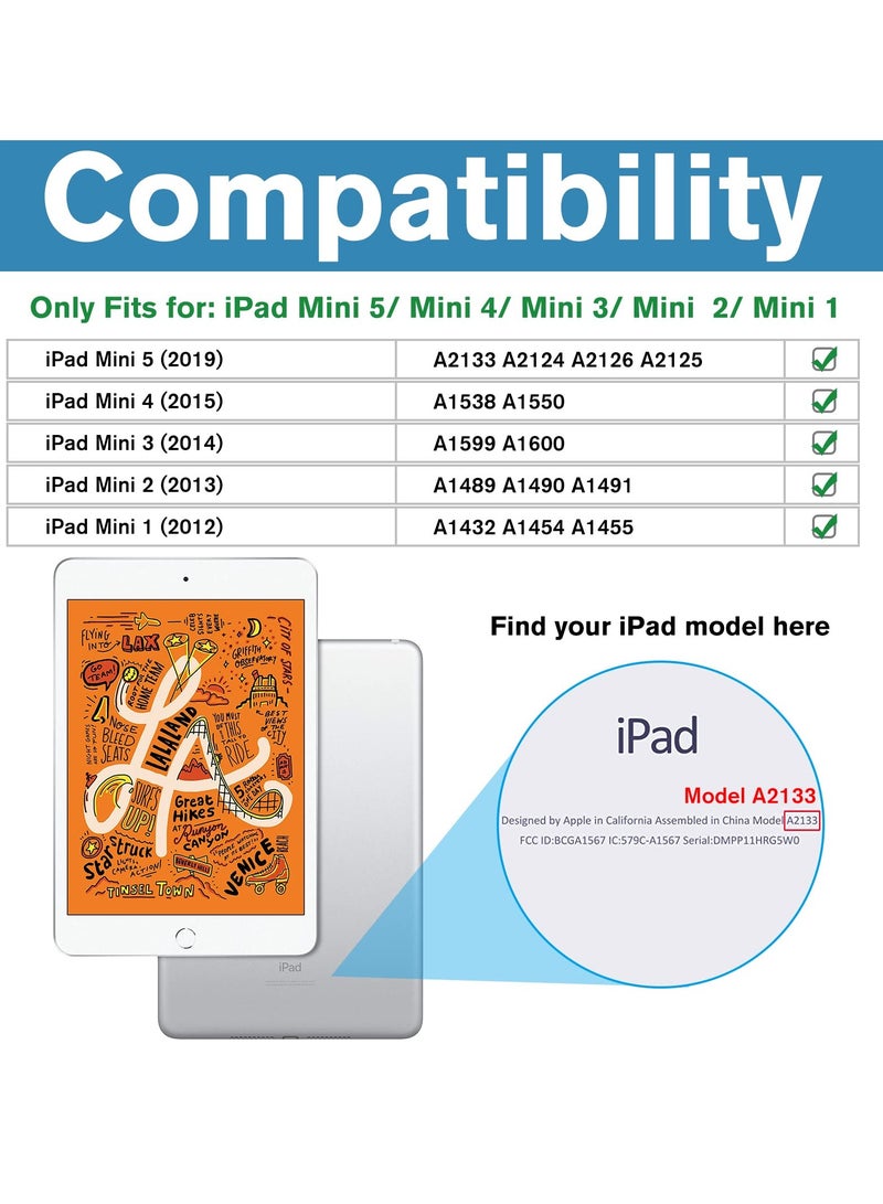 Procases Case For Ipad Mini Slim Soft Tpu Translucent Back Trifold Stand Folio Smart Cover Pink - Image 3