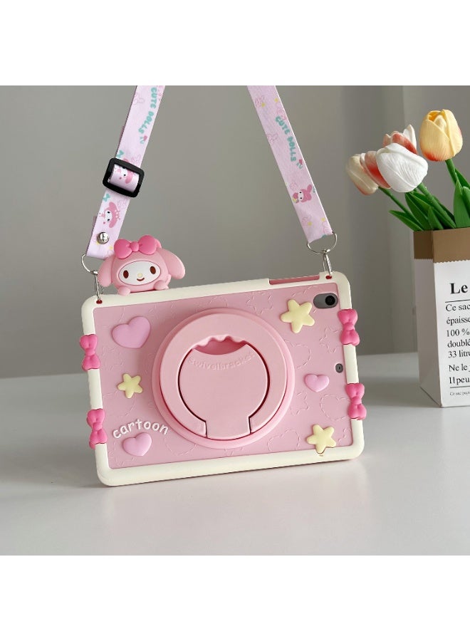 Cartoon protector for iPad 10.2 inch 7th 8th 9th generation(2019/2020/2021), with 360° Rotating Stand, Portable iPad protective Case, Cute Cartoon Shockproof Tablet Case with Stand, Cute iPad protector for Girl and kids - Image 2