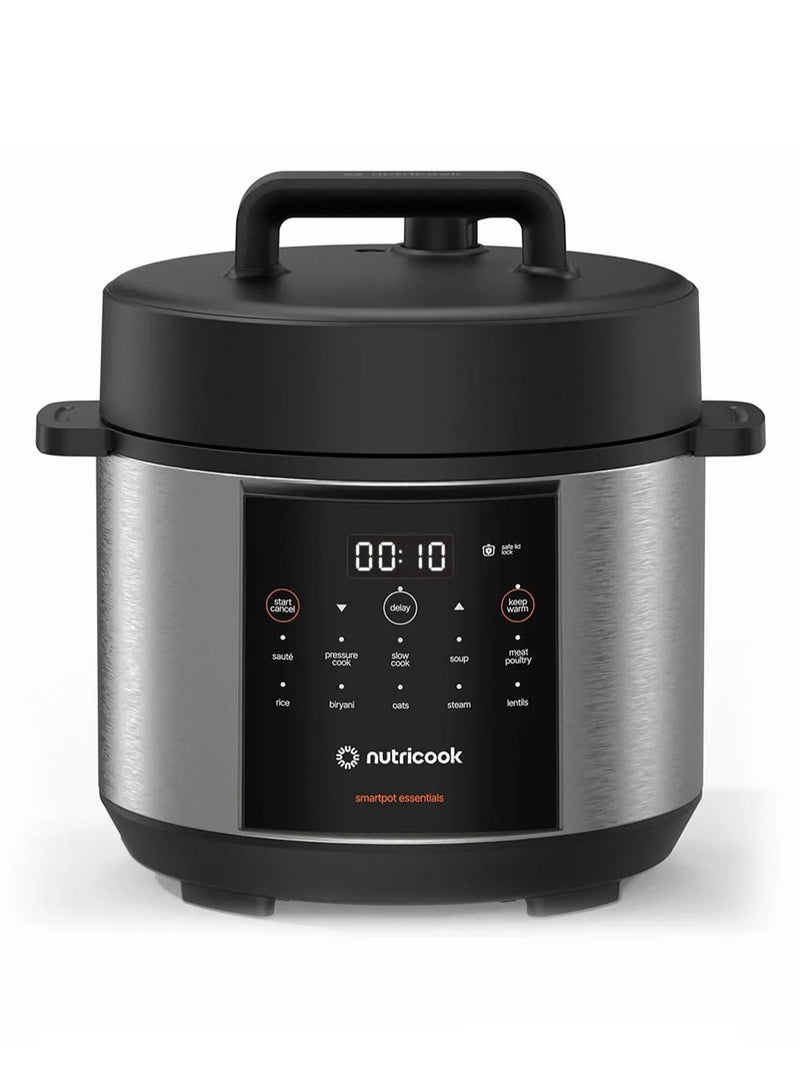 نيوتري كوك Nutricook Smart Pot Essentials 4L Electric Cooker – Multi-Functional, 900W Energy Efficient Instant Cooking with One-Touch Programs, Pressure Cooker, Rice, Slow Cook, Steam & More – Compact Design - Image 1