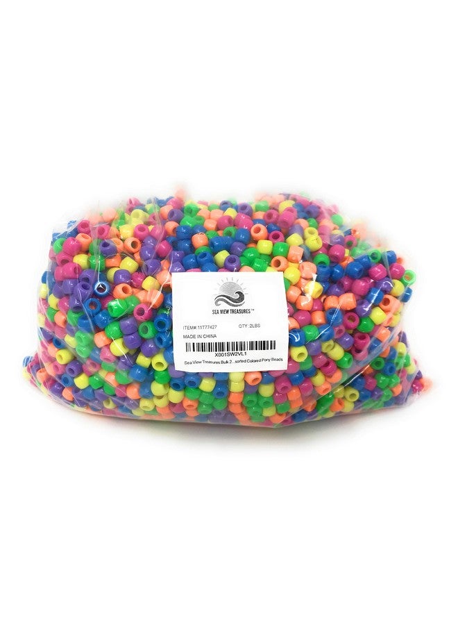 Funiverse Bulk 2 Lb Pack Of Assorted Colored Pony Beads - Approx 4000 Beads - Perfect Classroom, Church Or School Pack - Image 2