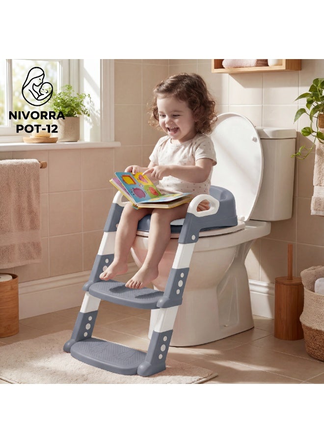 NIVORRA Premium Toddler Toilet Training Ladder with Soft Cushion & Adjustable Steps - Image 5