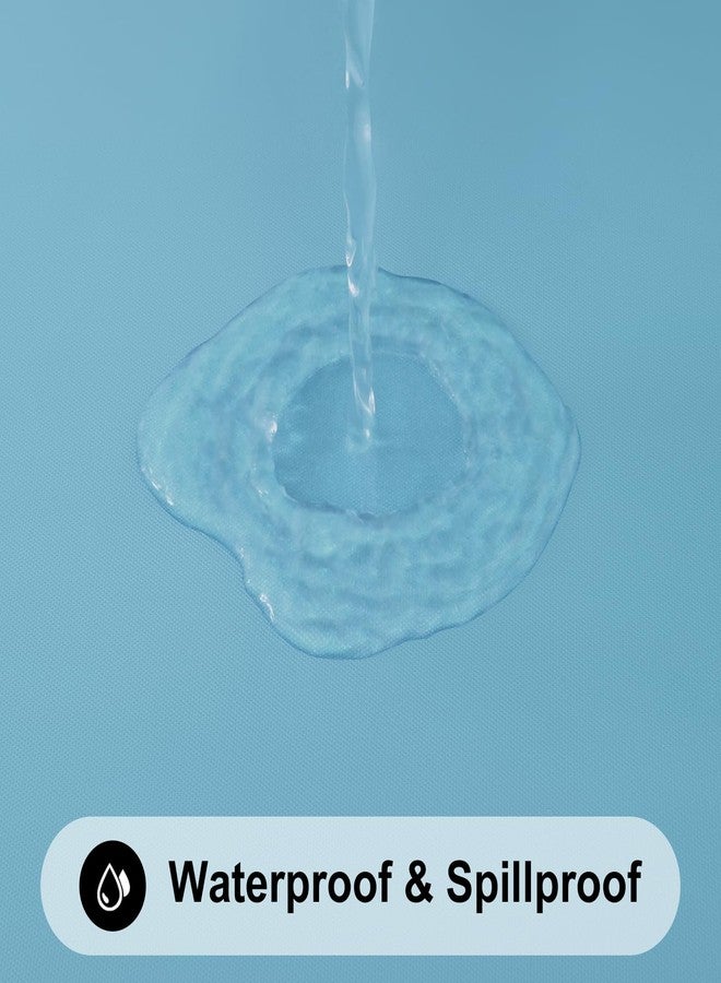 Smiry Rectangle Tablecloth, Elastic Fitted Flannel Backed Vinyl Tablecloths for 8ft Folding Tables, Waterproof Wipeable Table Covers for Indoor, Outdoor, Picnic and Camping (Aqua, 30"x96") - Image 3