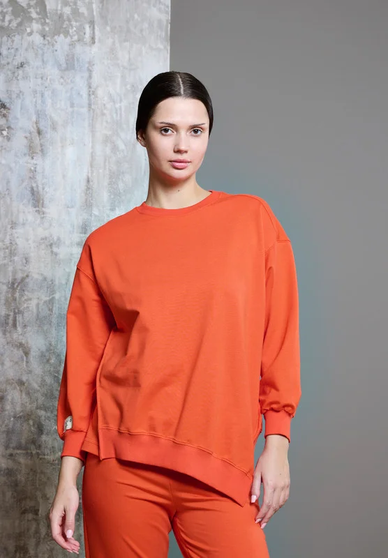 ذوق Asymmetric Hemline Extended Side Seam Sweatshirt