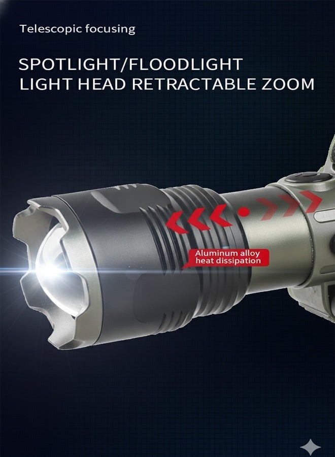 Neyecam LED Rechargeable Headlamp 1000 Lumens, USB-C Head Light with 180° Adjustable Angle & Zoom Focus, IPX6 Waterproof Headlamp with 4 Modes & Red Warning Light for Camping, Hiking, Fishing, Hunting & Emergency Work - Image 5